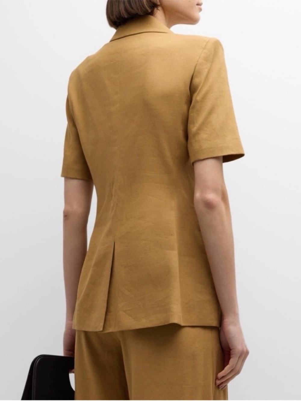 VERONICA BEARD Atwood Short Sleeve Linen Blend Dickey Jacket Tan Khaki Size 2 - Picture 9 of 10